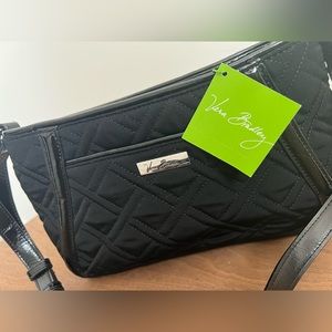 Vera Bradley Classic Black Trimmed Trapeze Crossbody